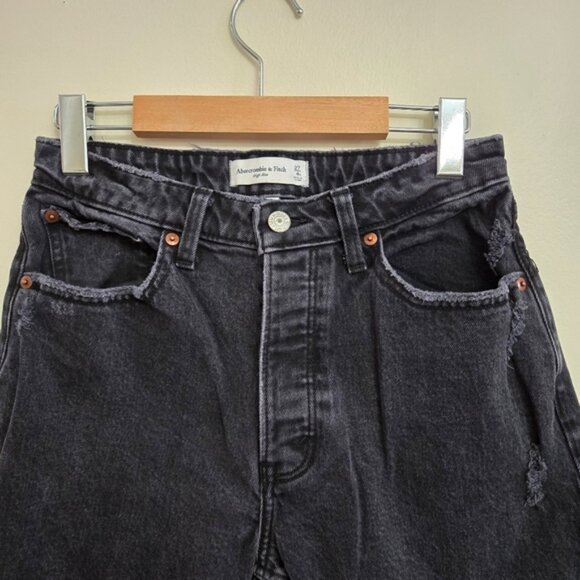 Abercrombie & Fitch Washed Black High Rise Curve Love Jeans - Picture 3 of 9